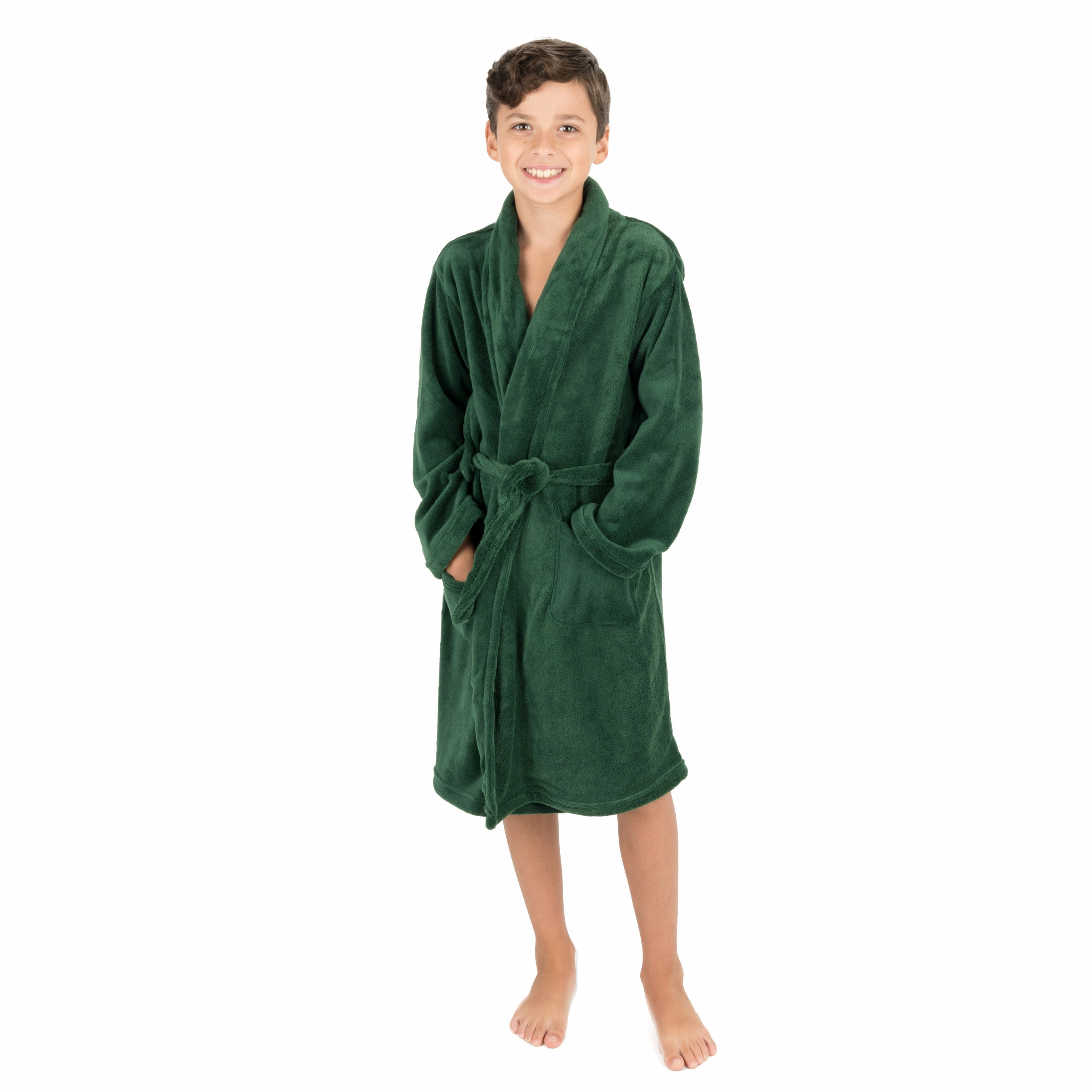 Kids Shawl Collar Fleece Robe Reinforced Hems Ultra Soft Weave