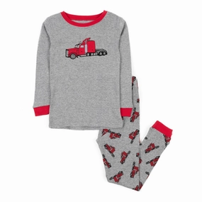 Kids Two Piece Cotton Pajamas Trailer Thermal Insulation Wide Leg Opening Design