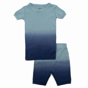 Kids Two Piece Cotton Short Pajamas Tie Dye Boys VNeck Design