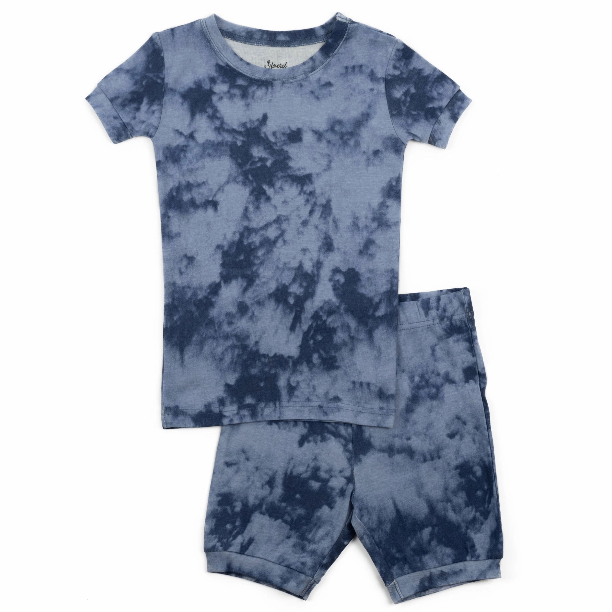Skin Temperature Control Kids Two Piece Cotton Short Pajamas Tie Dye Boys