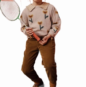 Kids Velvet Pants In Olive Comfortable Look Wear