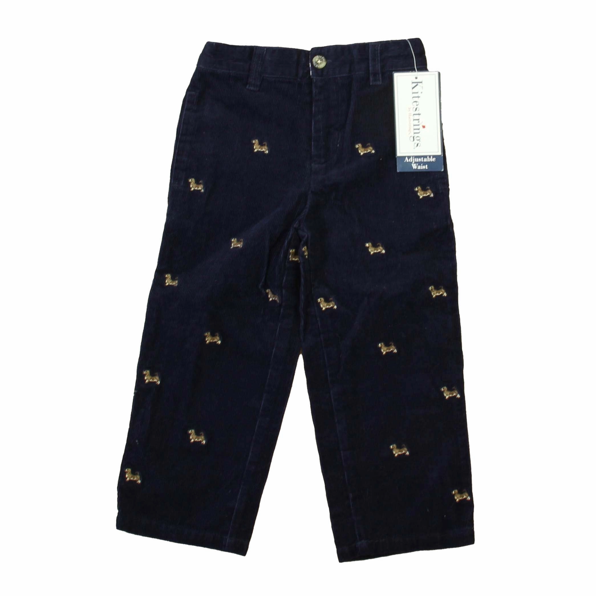 Comfy Waistband Active Performance Kitestrings Boys Navy Dogs Corduroy Pants