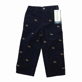 Comfy Waistband Active Performance Kitestrings Boys Navy Dogs Corduroy Pants