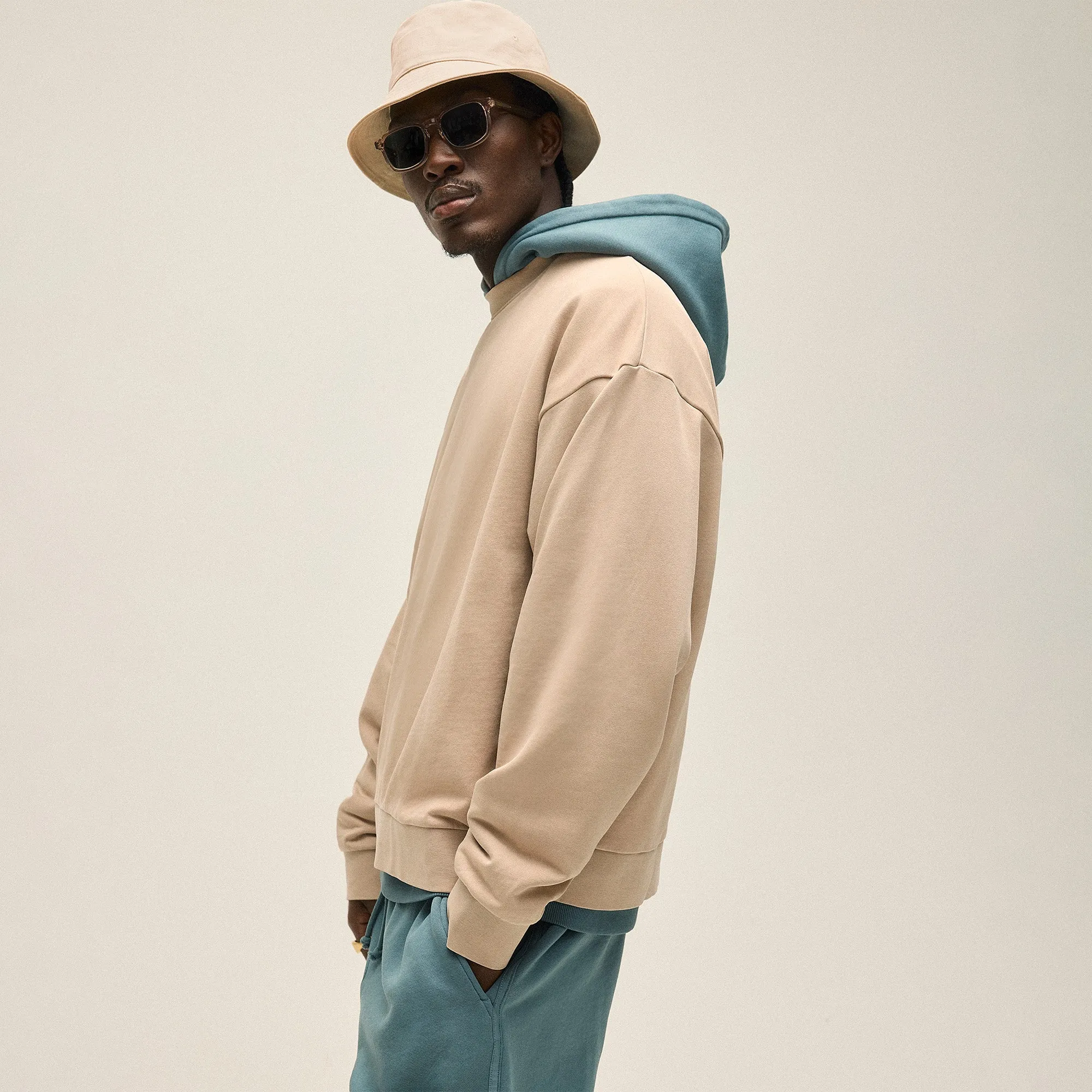 Kith 101 Compact Fleece Nelson Crewneck - Mound Natural Fiber Blend