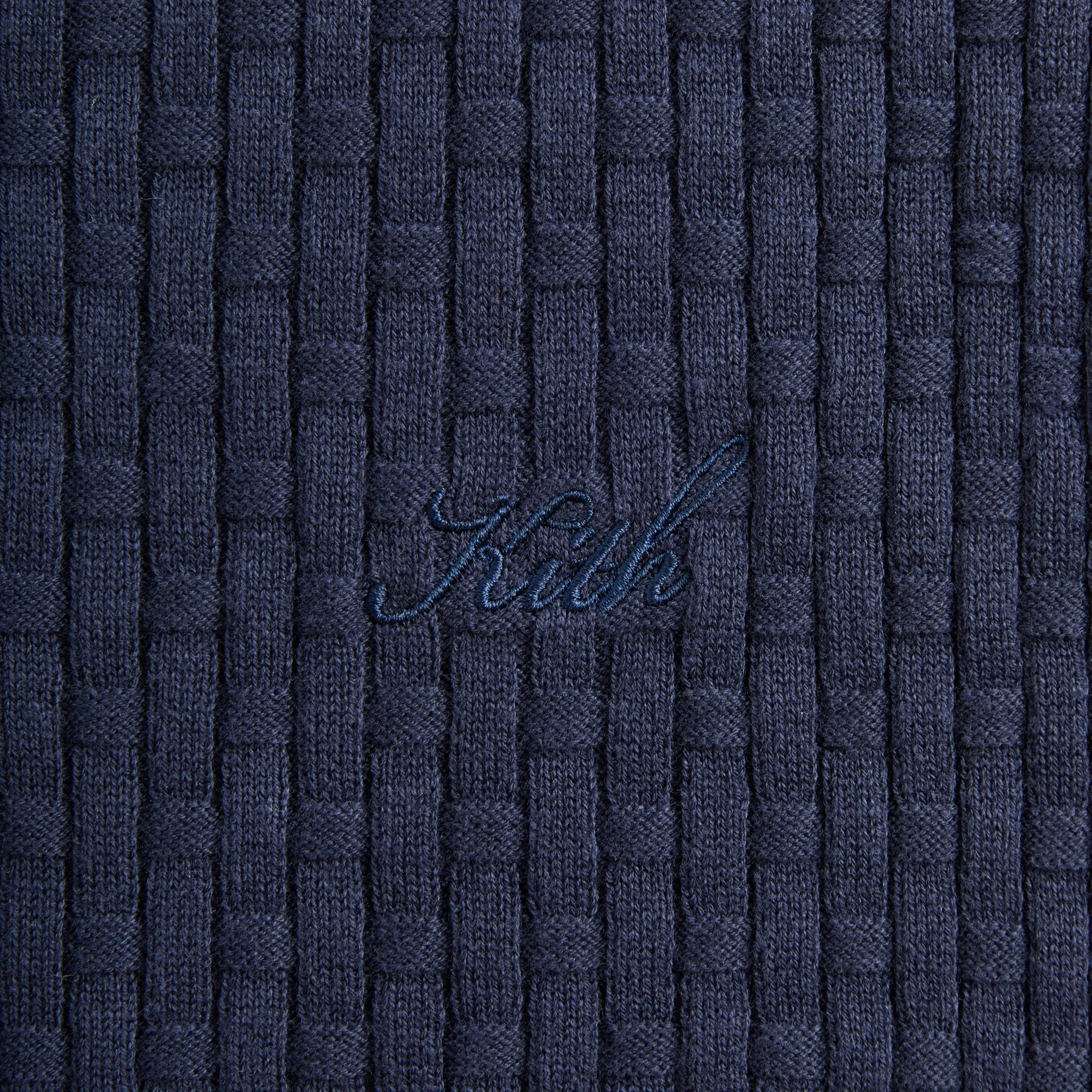 Comfort Fit Layered Hem Reinforcement Kith Basketweave Tilden Polo - Nocturnal