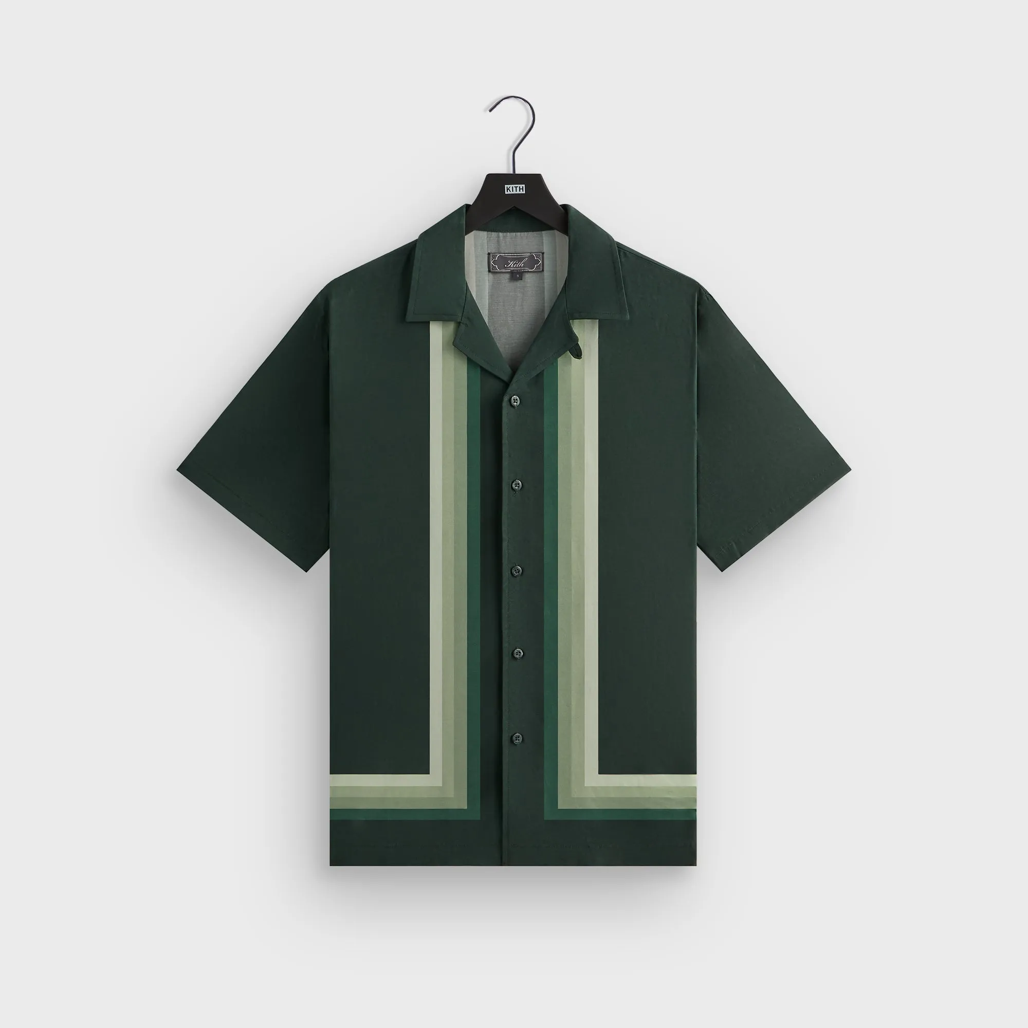 Kith Border Stripe Thompson Camp Collar Shirt - Stadium Loose style Winter Collection
