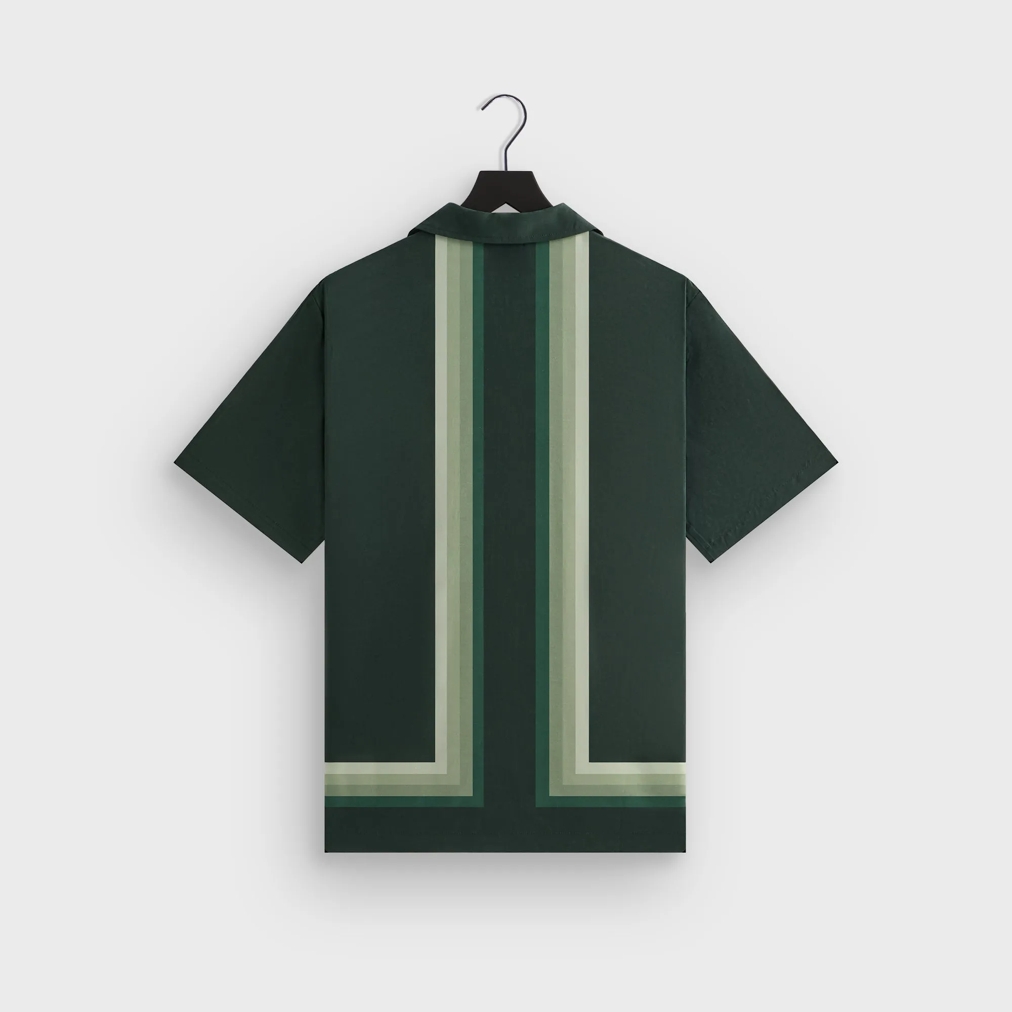 Youthful Style Kith Border Stripe Thompson Camp Collar Shirt - Stadium