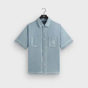 Kith Chambray Paxton Short Sleeve Buttondown -  Light Indigo Classic Color High-End Look