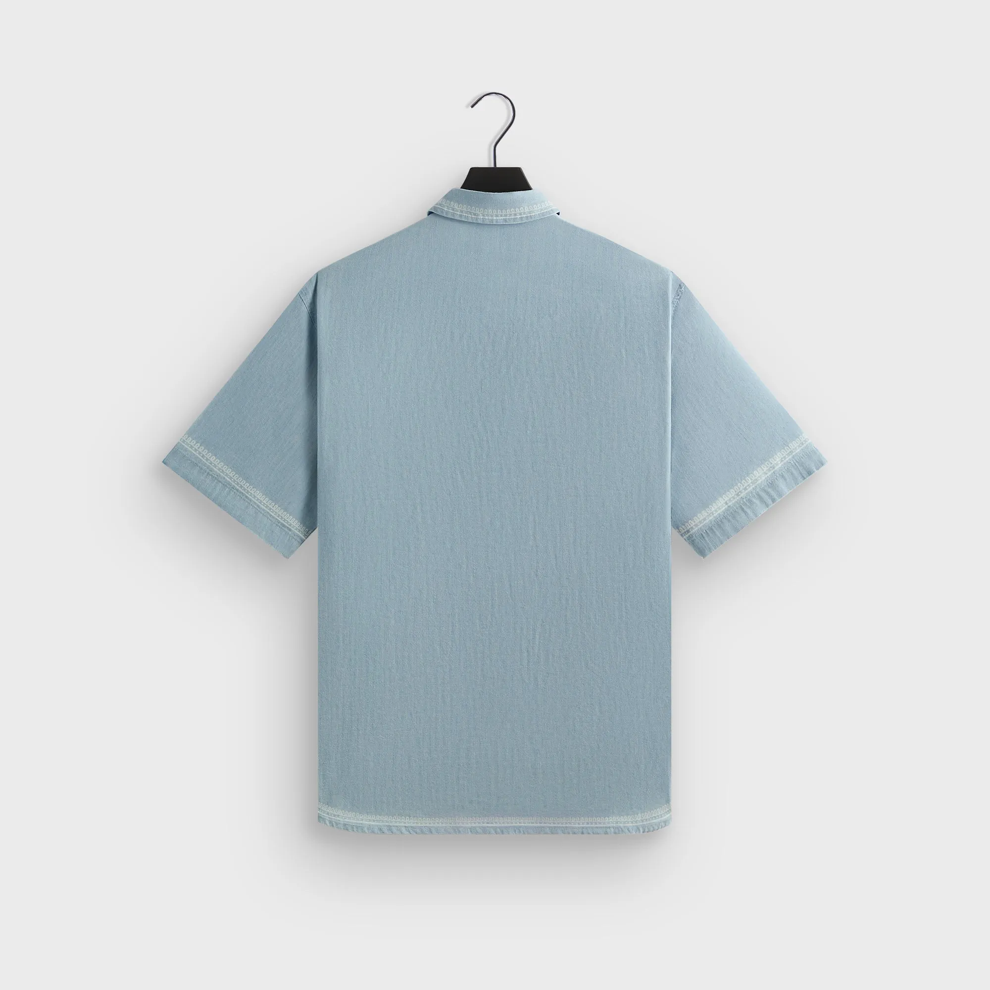 Kith Chambray Paxton Short Sleeve Buttondown -  Light Indigo Fitted Shape
