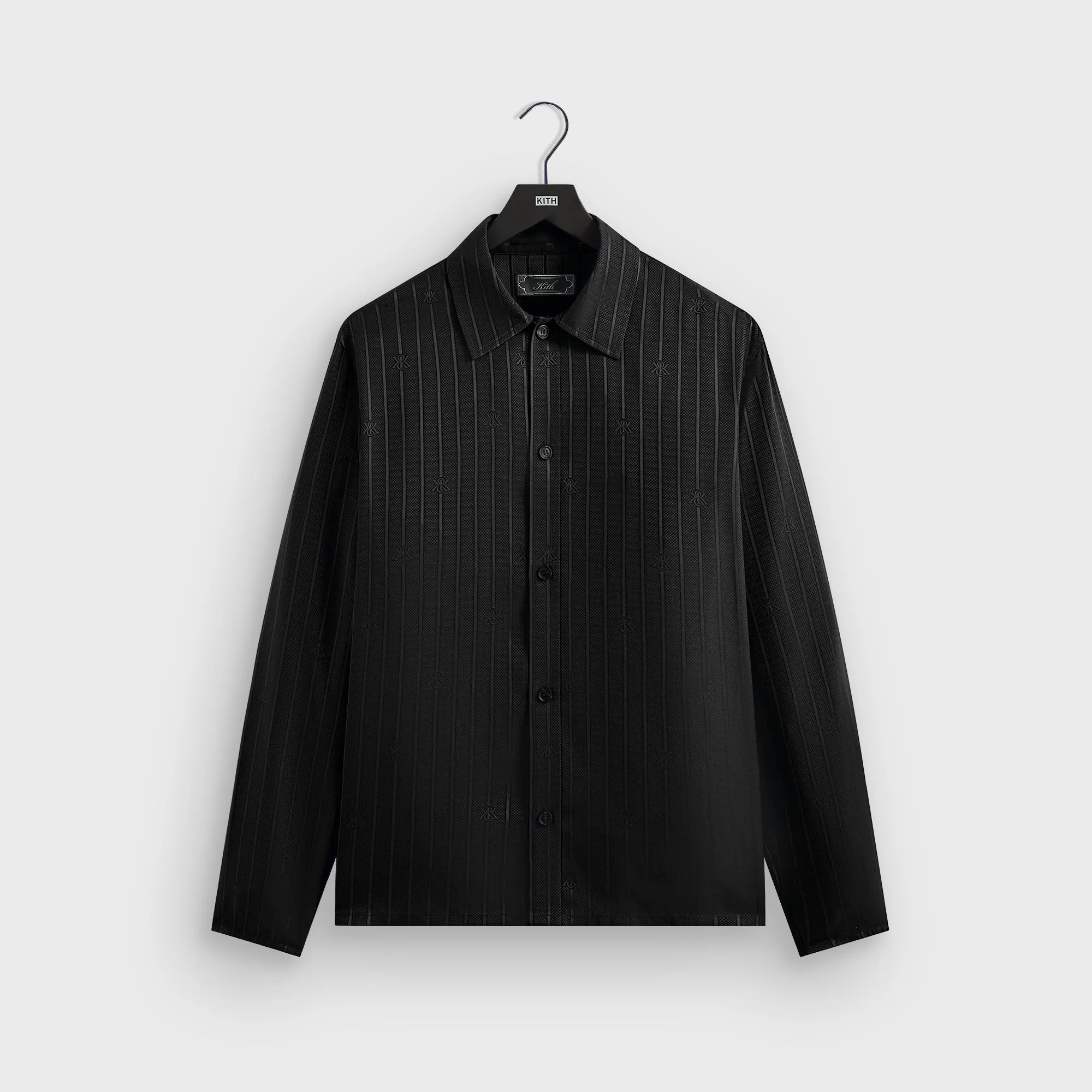 Everyday Outfit Kith Crest Logo Boxy Collared Overshirt - Black