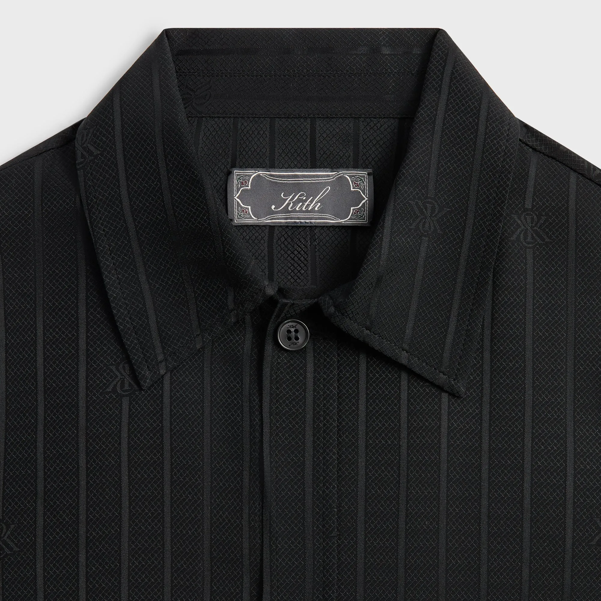 Business casual Kith Crest Logo Boxy Collared Overshirt - Black