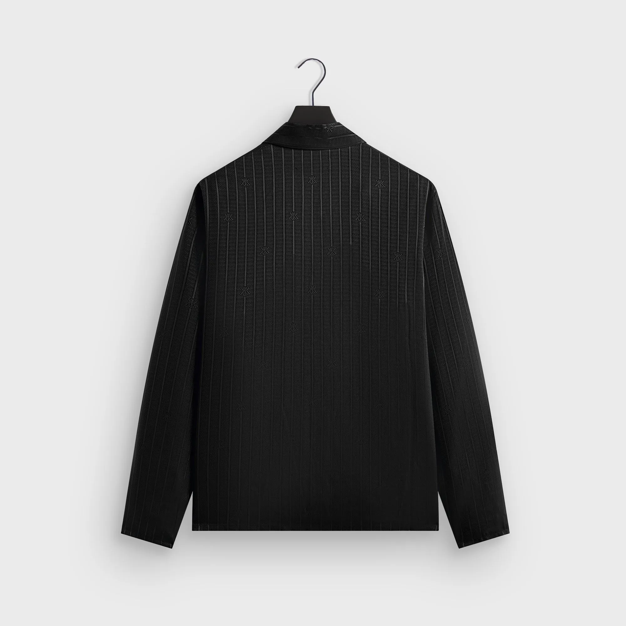 Cozy Feel Trendsetter Choice Kith Crest Logo Boxy Collared Overshirt - Black
