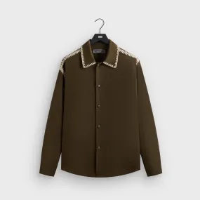Classic Design Kith Crochet Detail Apollo Shirt - Moss