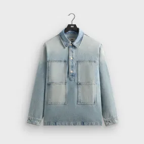 Seamless Sides Compact Fold Design Kith Denim Paterson Pullover Shirt - Bailey Wash