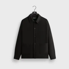 Kith Double Weave Boxy Collared Overshirt - Black Multi Pocket Utility Athleisure Trend