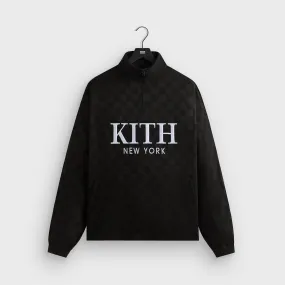 Kith Double Weave Davis Quarter Zip Pullover - Black Outdoor Look RibbedKnitCollar