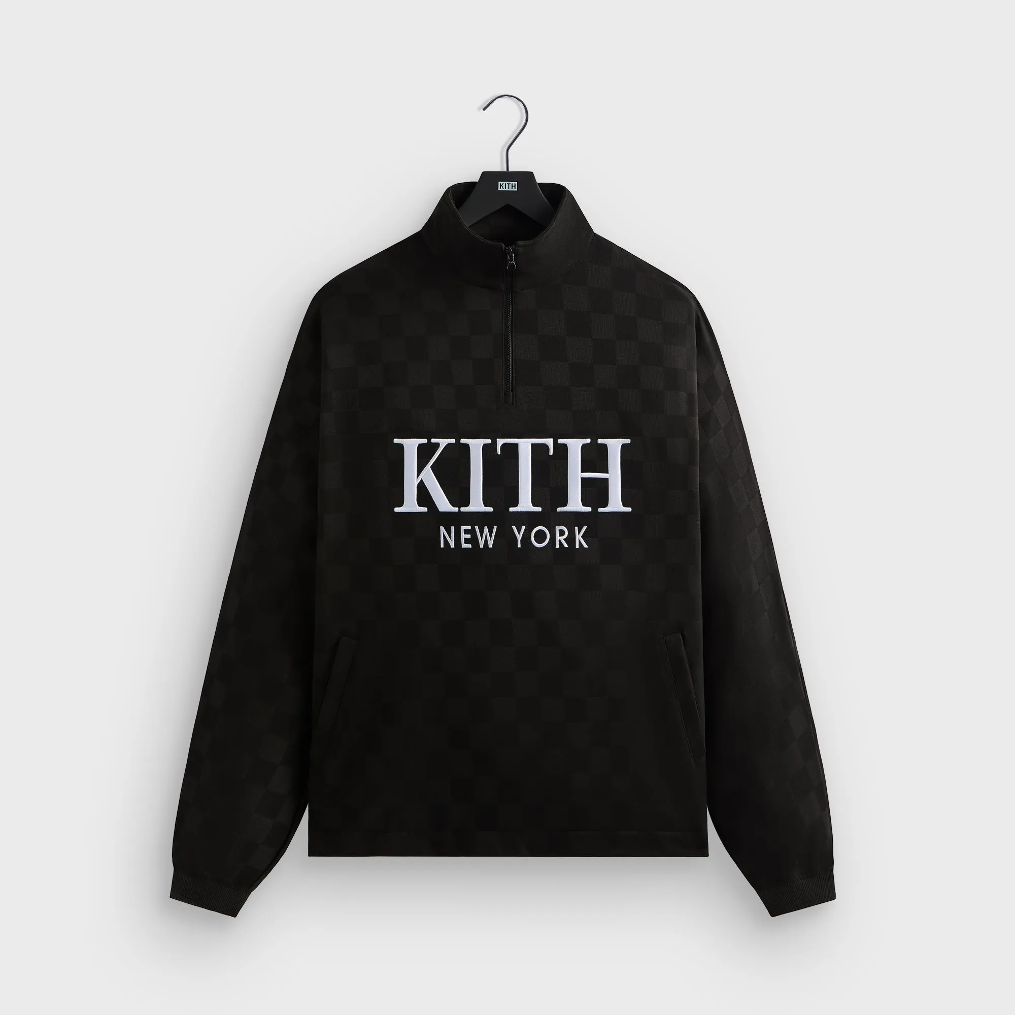 Kith Double Weave Davis Quarter Zip Pullover - Black Outdoor Look RibbedKnitCollar