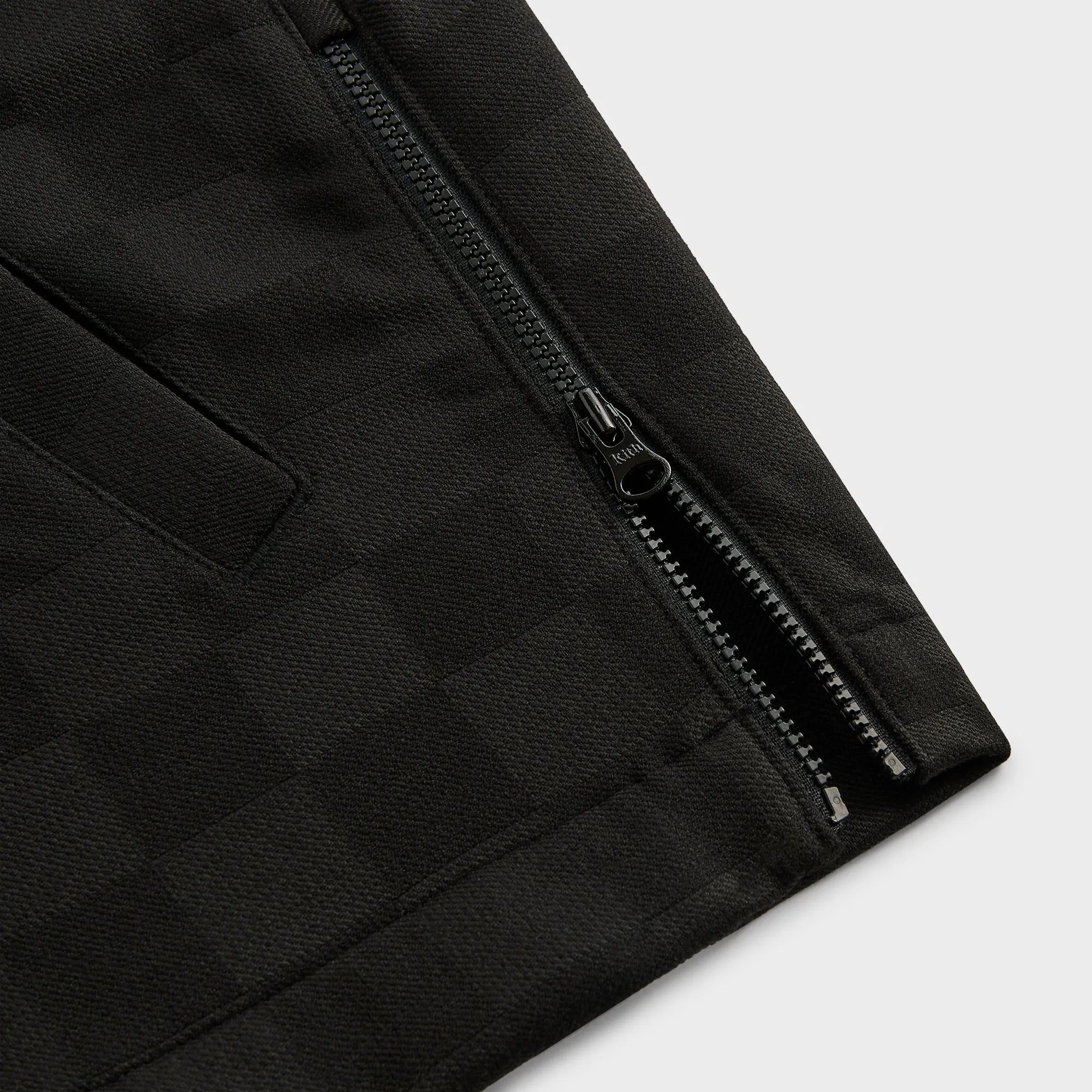 Kith Double Weave Davis Quarter Zip Pullover - Black Slim Silhouette Comfort Fit