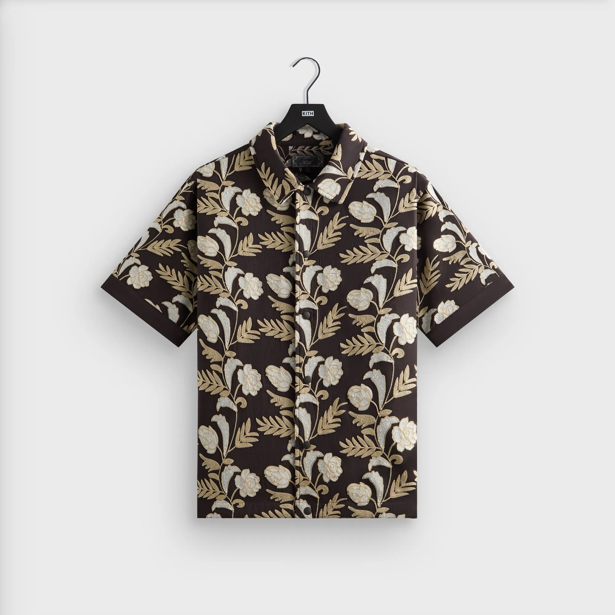 Country Charm Kith Embroidered Floral Woodpoint Shirt - Kindling