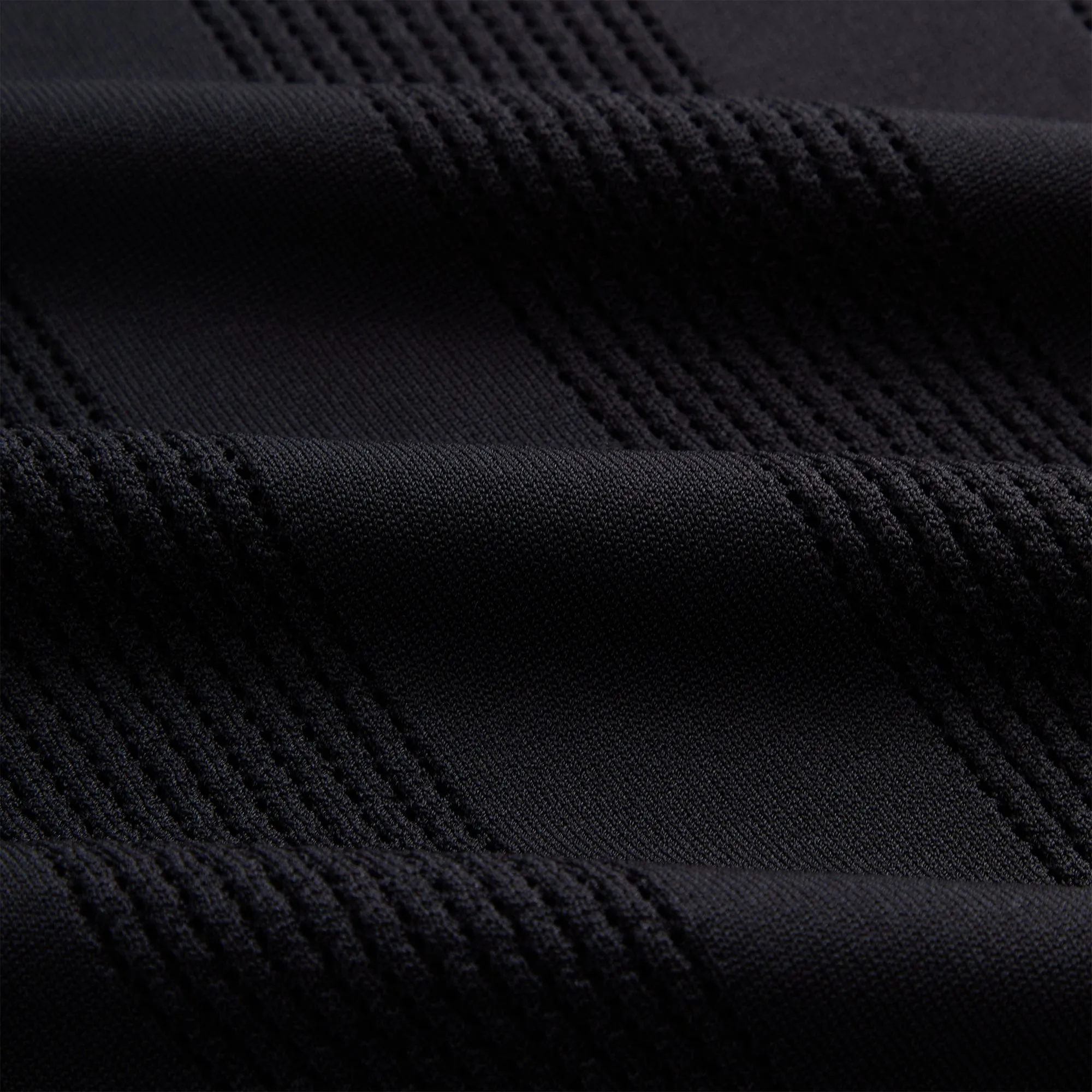 Kith for Wilson Crochet Polo - Black Weekend Casual Flexible Ribbed Collar
