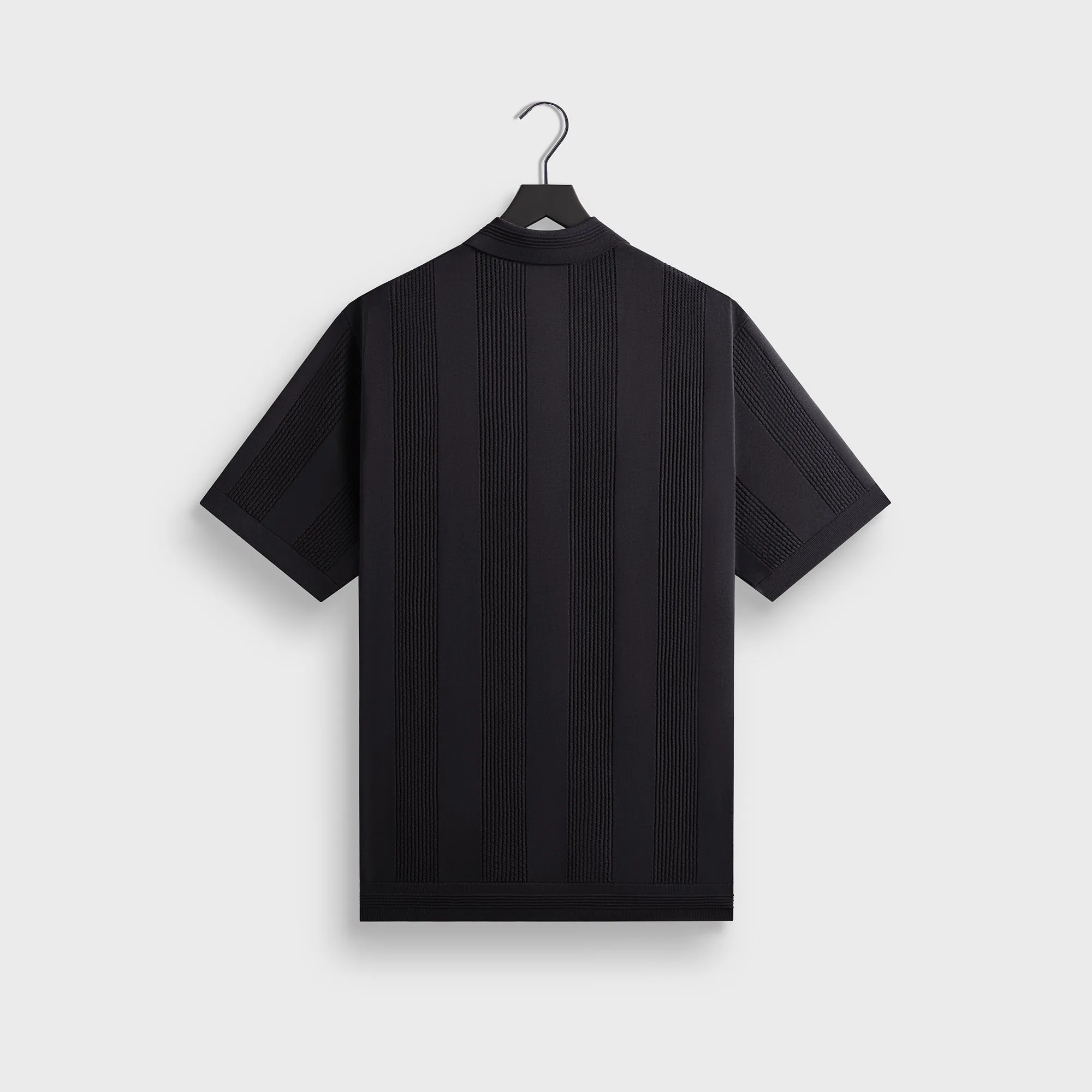 Multi Ply Collar Preppy Style Kith for Wilson Crochet Polo - Black