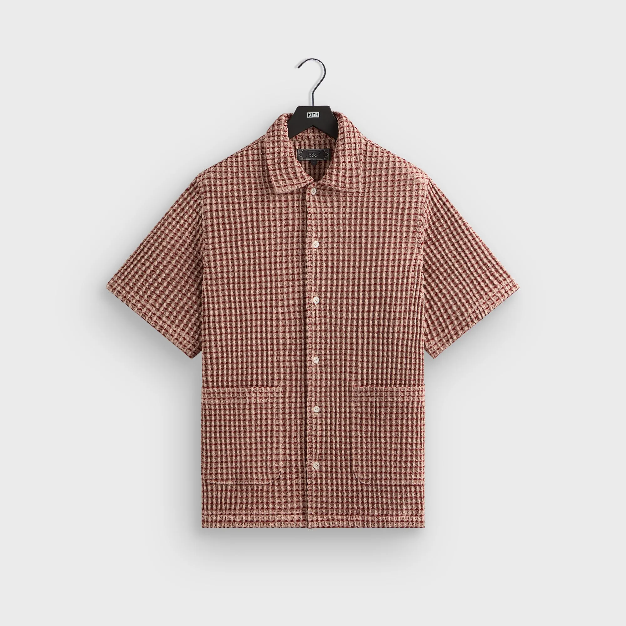 Microfiber Material Kith Geometric Diamond Short Sleeve Boxy Collared Overshirt - Bitters
