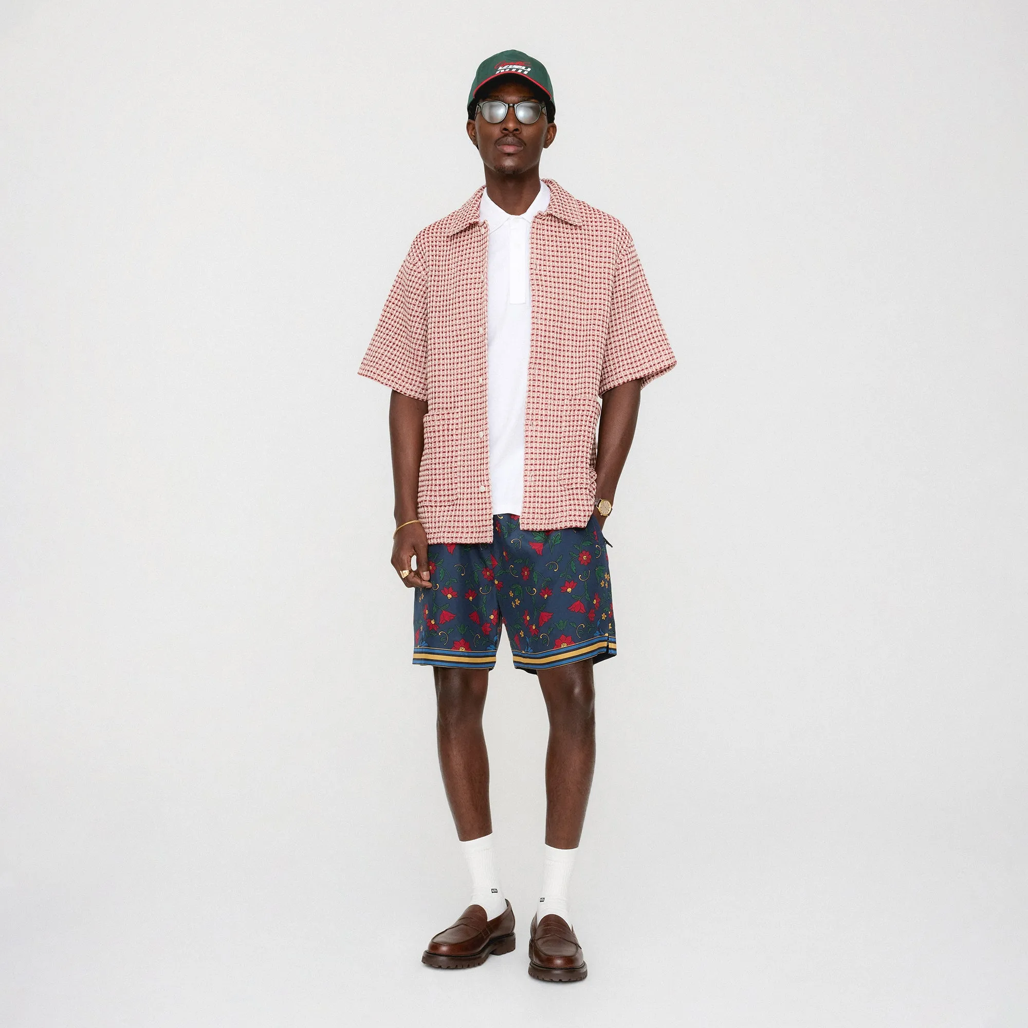 Compact Packing Non Static Finish Kith Geometric Diamond Short Sleeve Boxy Collared Overshirt - Bitters