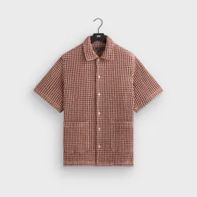 Microfiber Material Kith Geometric Diamond Short Sleeve Boxy Collared Overshirt - Bitters
