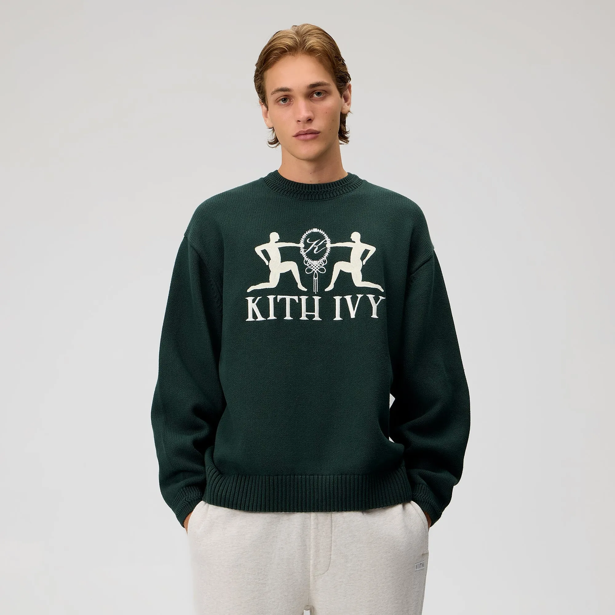 Kith Ivy Emblem Crewneck Sweater - Ivy Green Knitted Layering