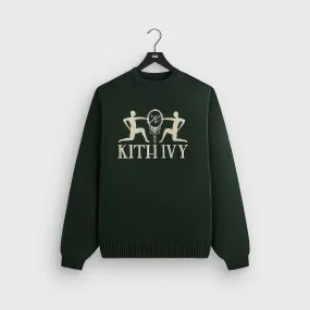 Knit Design Wear Kith Ivy Emblem Crewneck Sweater - Ivy Green