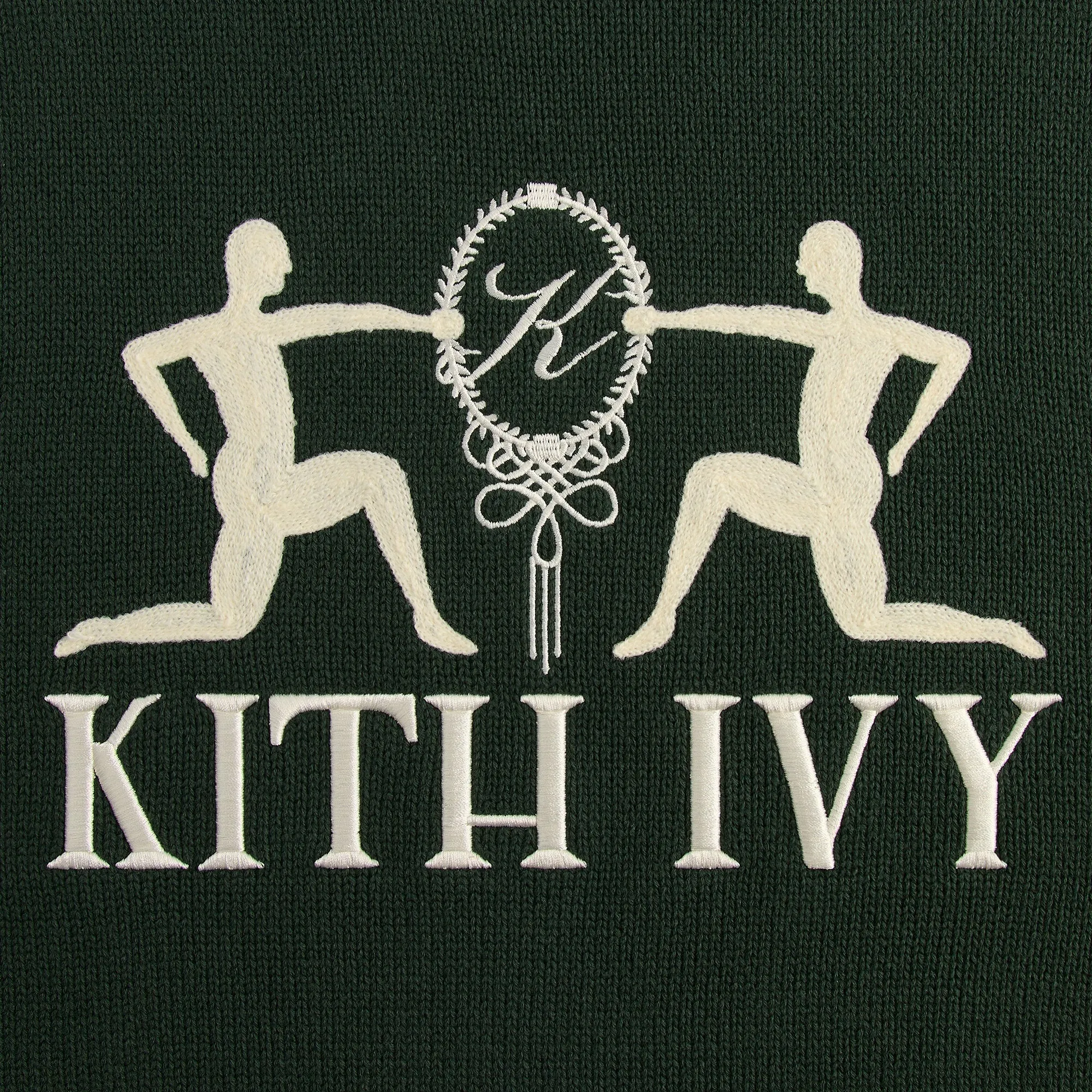 Kith Ivy Emblem Crewneck Sweater - Ivy Green Comfy Fit Knit Design