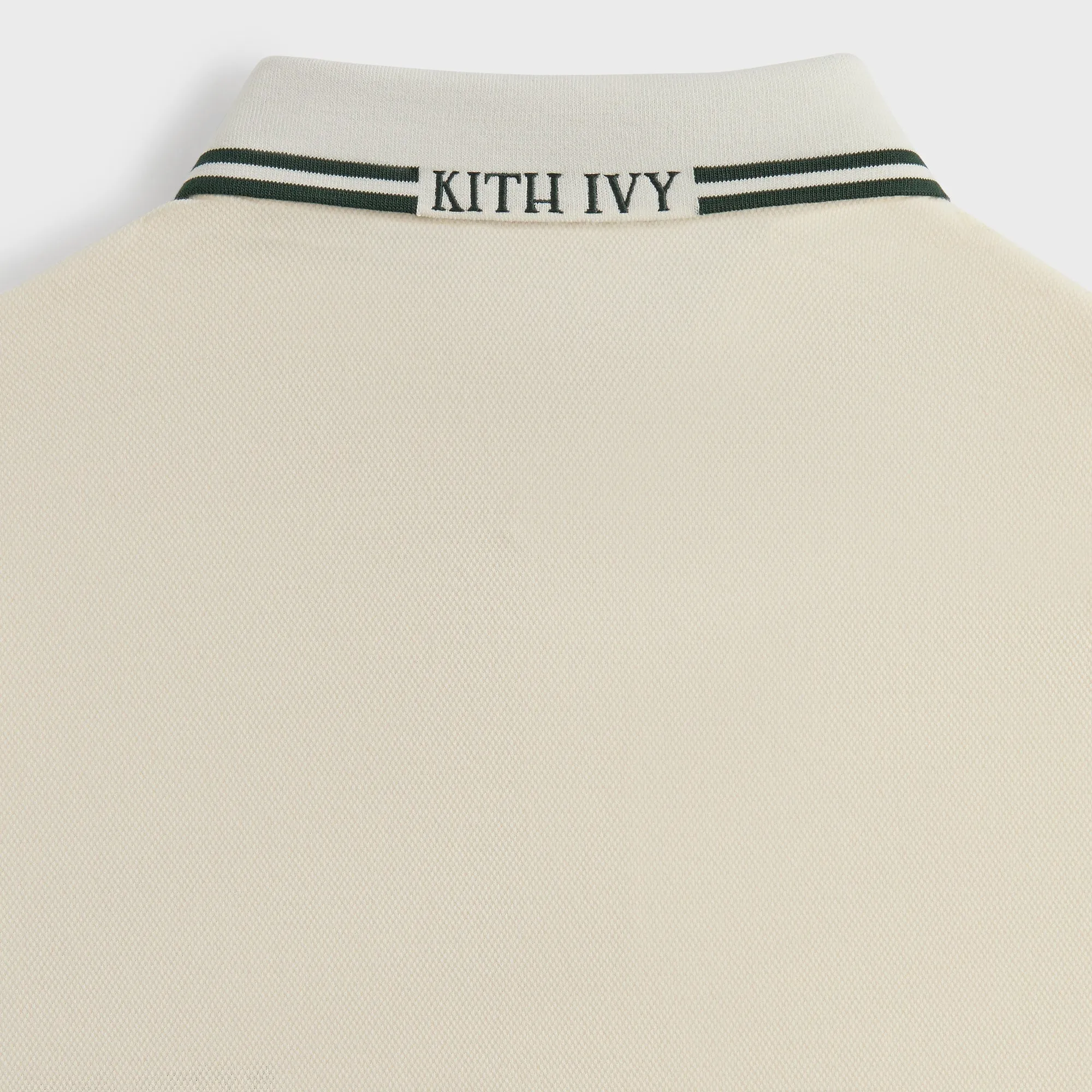 Kith Ivy Tipped Polo - Sandrift Soft Jersey Fabric Lightweight Feel