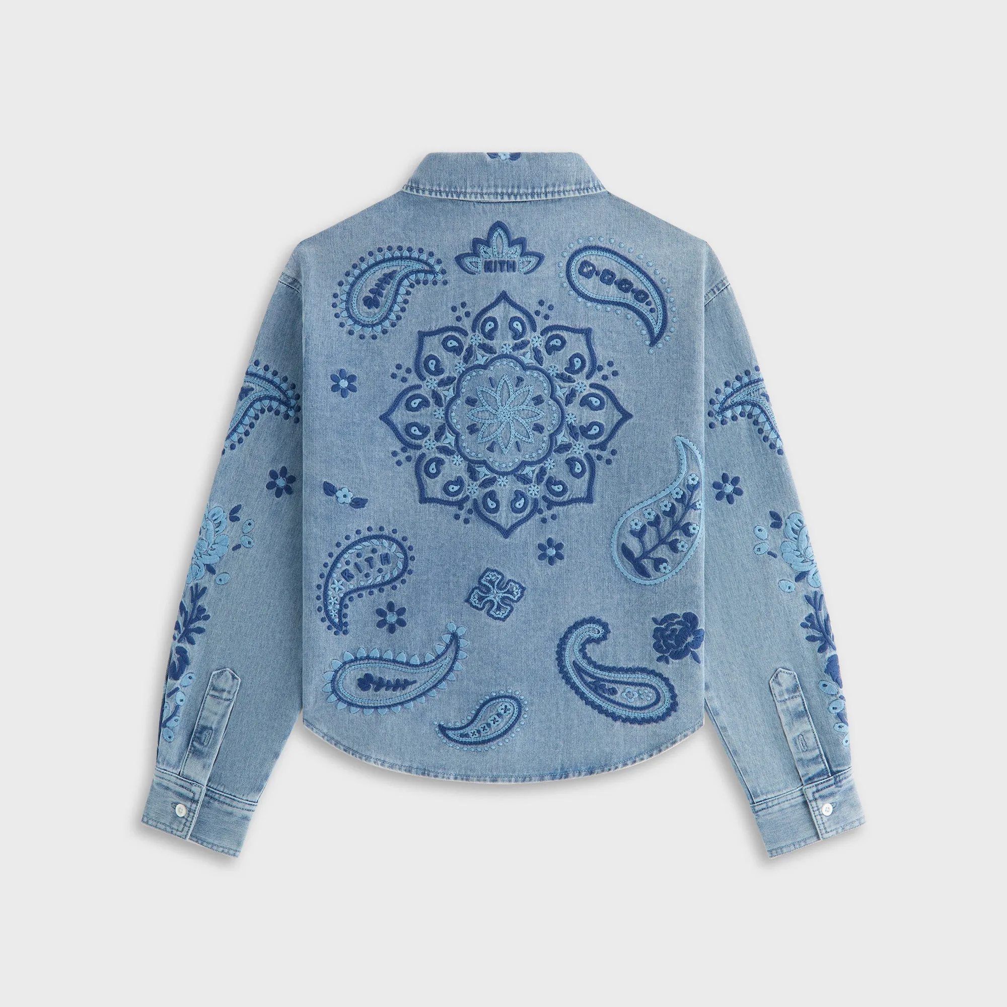 Kith Kids Floral Paisley Chambray Apollo Shirt - Kent Light Wash Comfortable Fabric