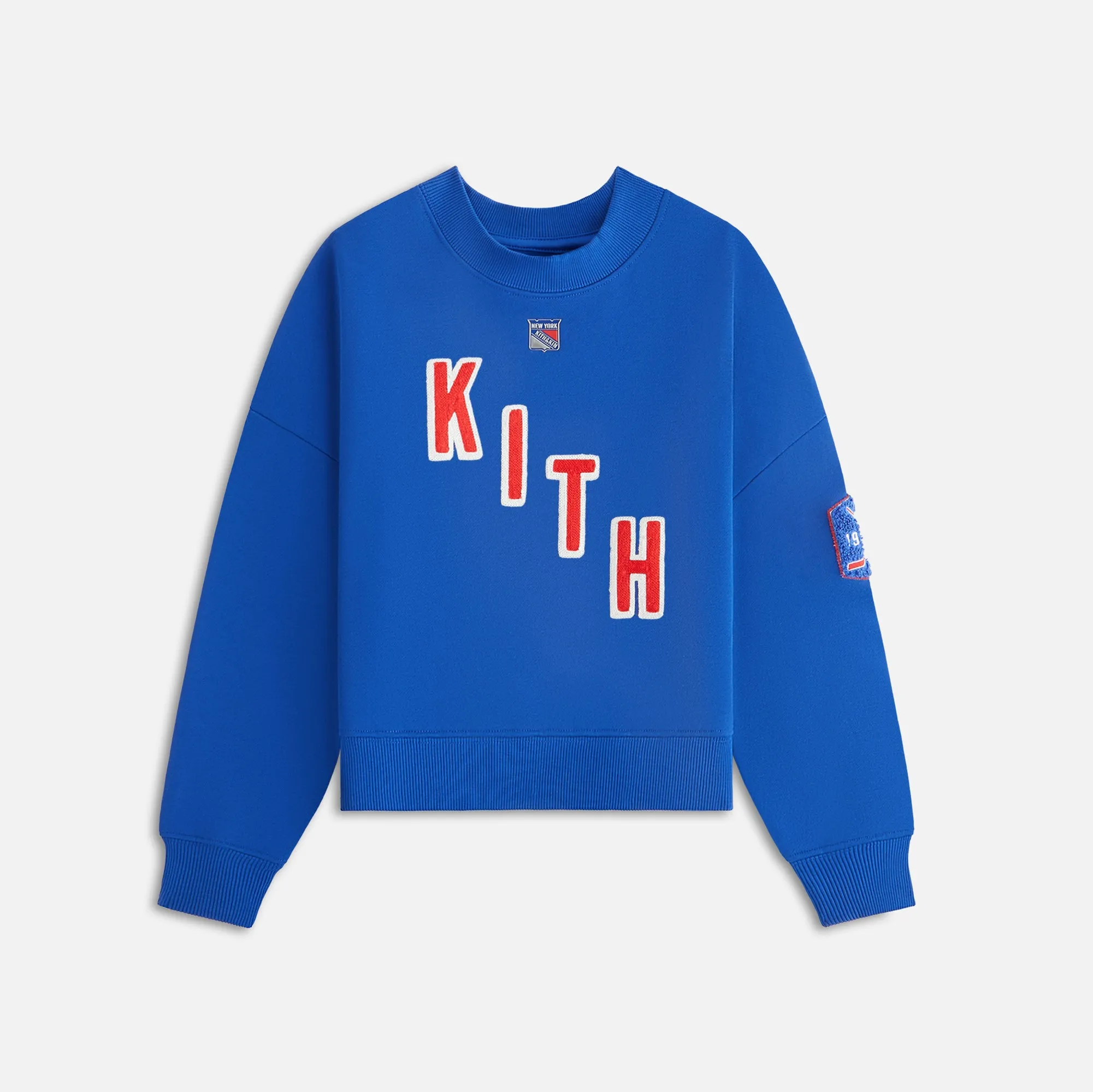 Outdoor Chic Kith Kids for the New York Rangers Skewed Nelson Crewneck - Cyclone