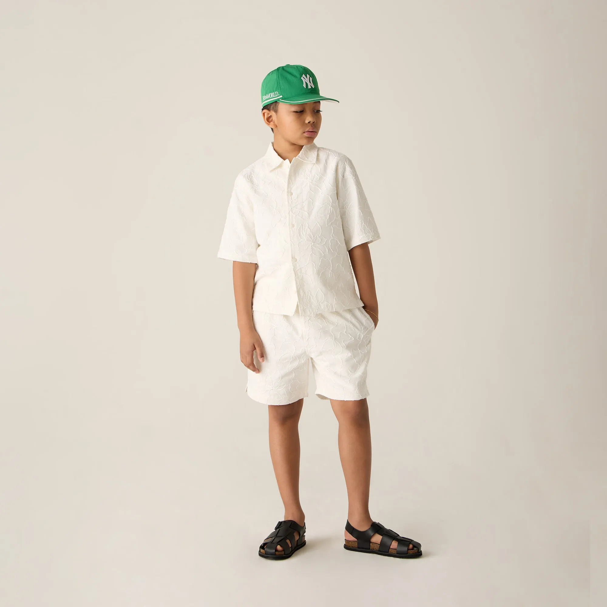 Evening Elegance Odor control Kith Kids Iris Bennet Camp Shirt - Sandrift