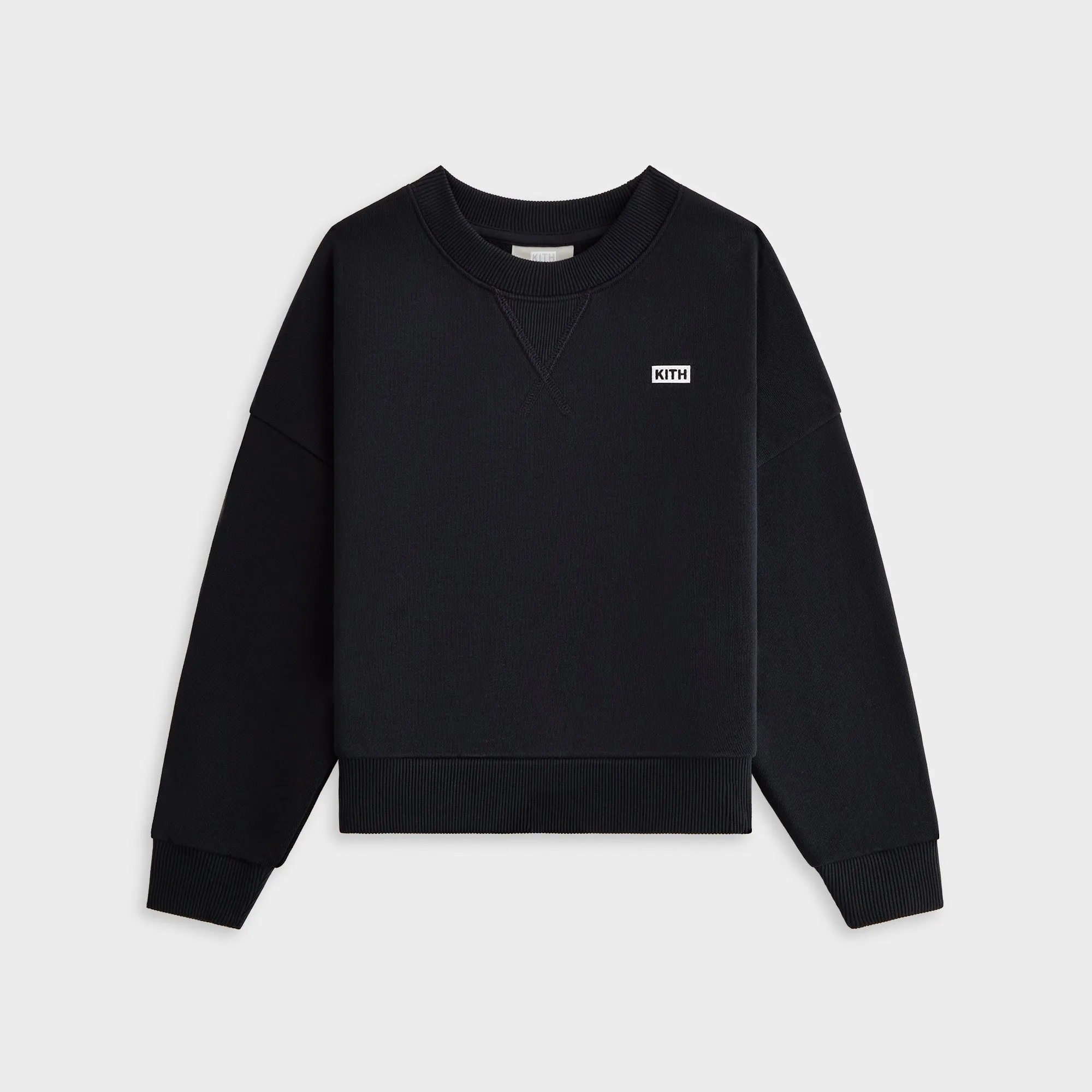 twill Kith Kids Long Sleeve Nelson Crewneck - Black