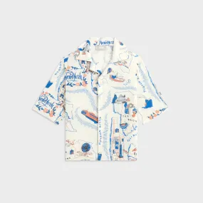 Kith Kids New York Thompson Camp Shirt - Sandrift Bamboo Fiber Blend Sustainable Manufacturing Process