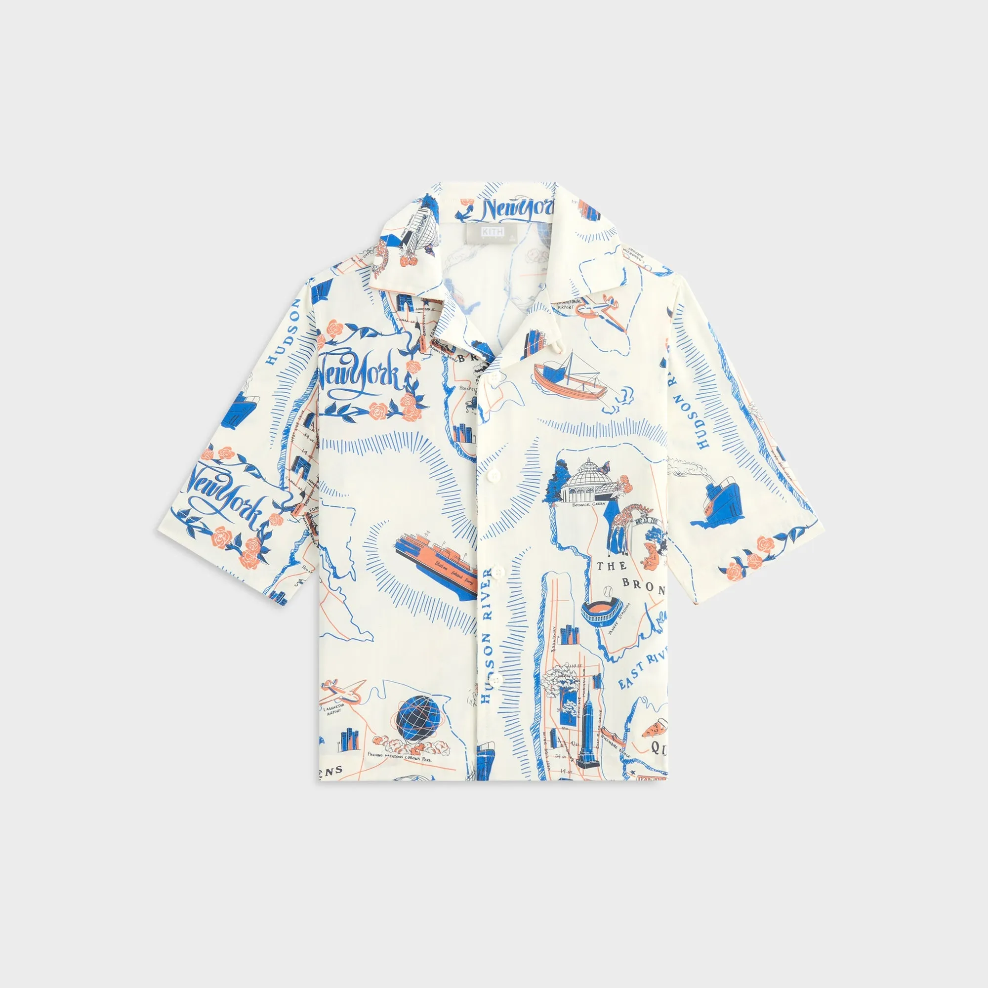 Kith Kids New York Thompson Camp Shirt - Sandrift Bamboo Fiber Blend Sustainable Manufacturing Process