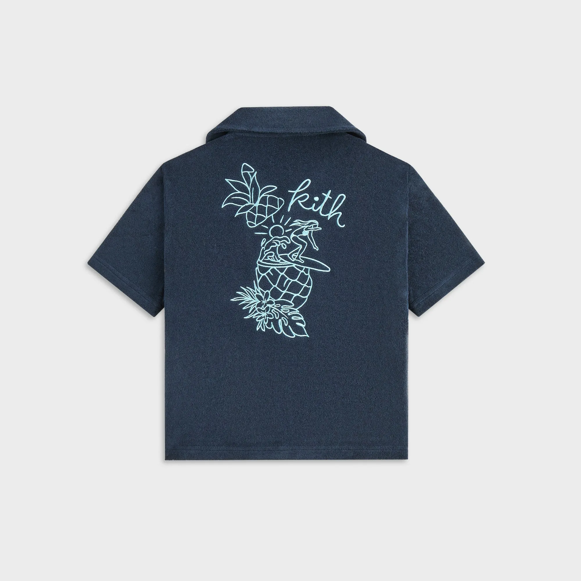 Geometric Print Kith Kids Novelty Terry Camp Shirt - Nocturnal