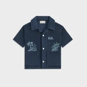 Kith Kids Novelty Terry Camp Shirt - Nocturnal Unisex Design Timeless elegance