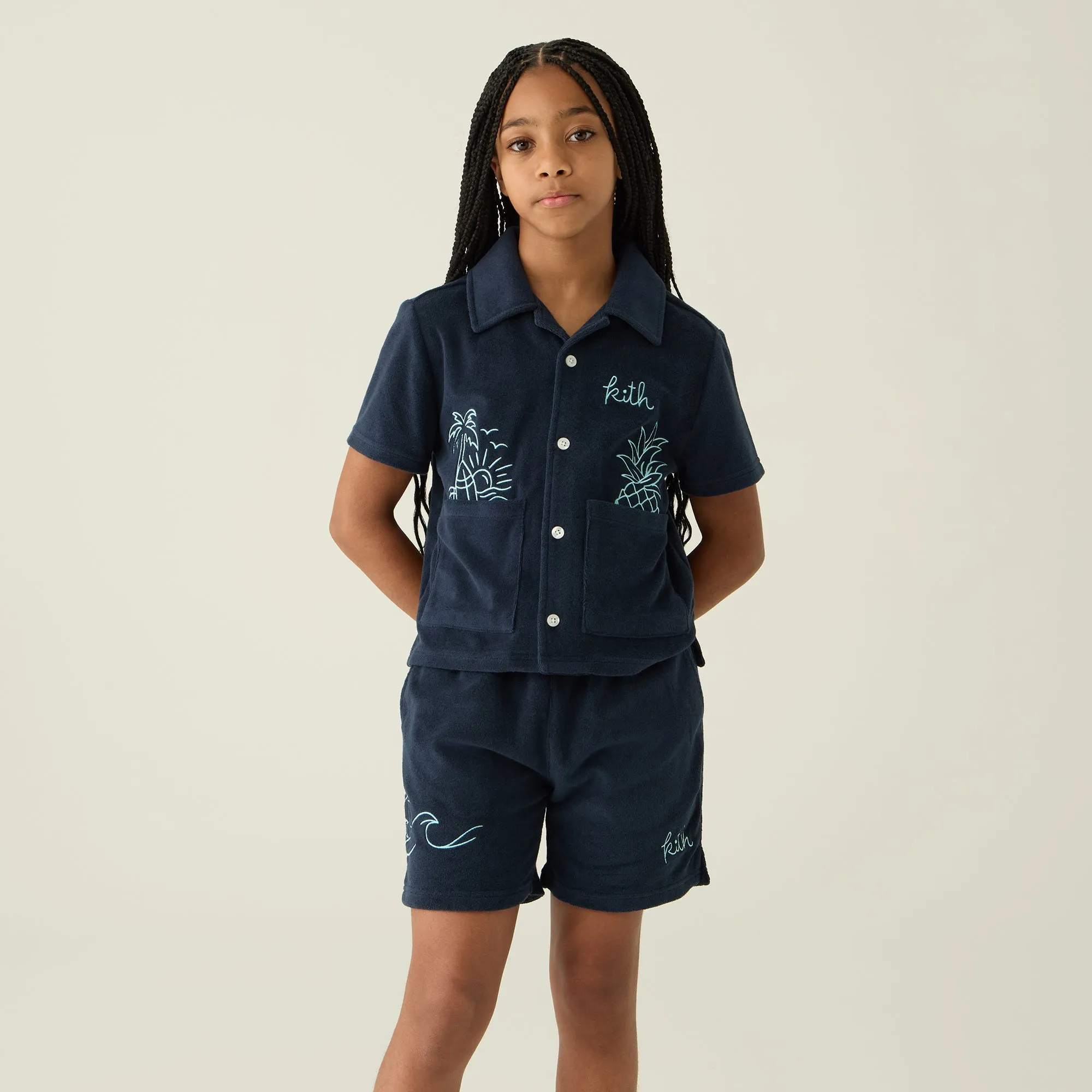 All-Purpose Wear Kith Kids Novelty Terry Camp Shirt - Nocturnal