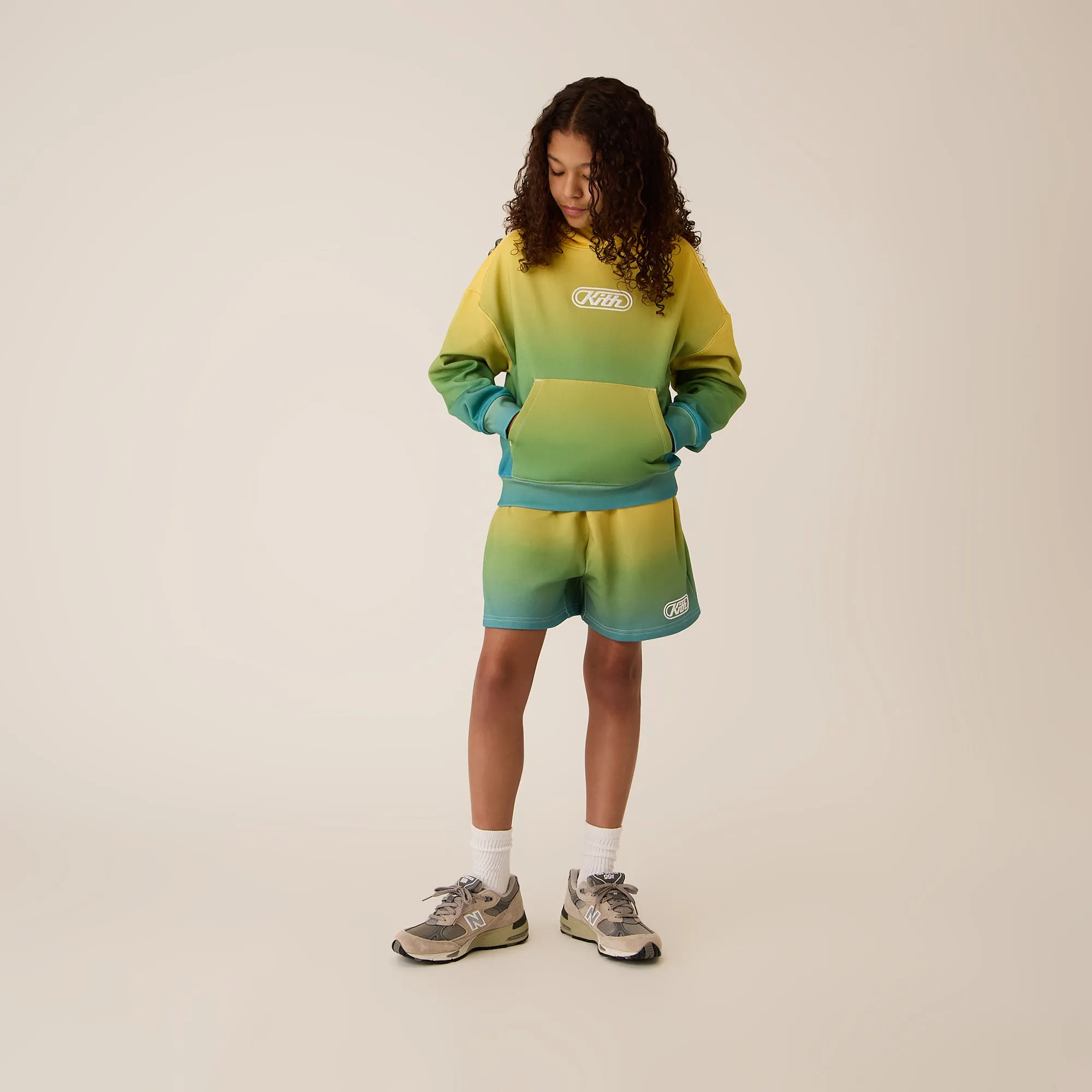 product weekend wear comfort Kith Kids Ombre Nelson Pullover Hoodie - Parrot