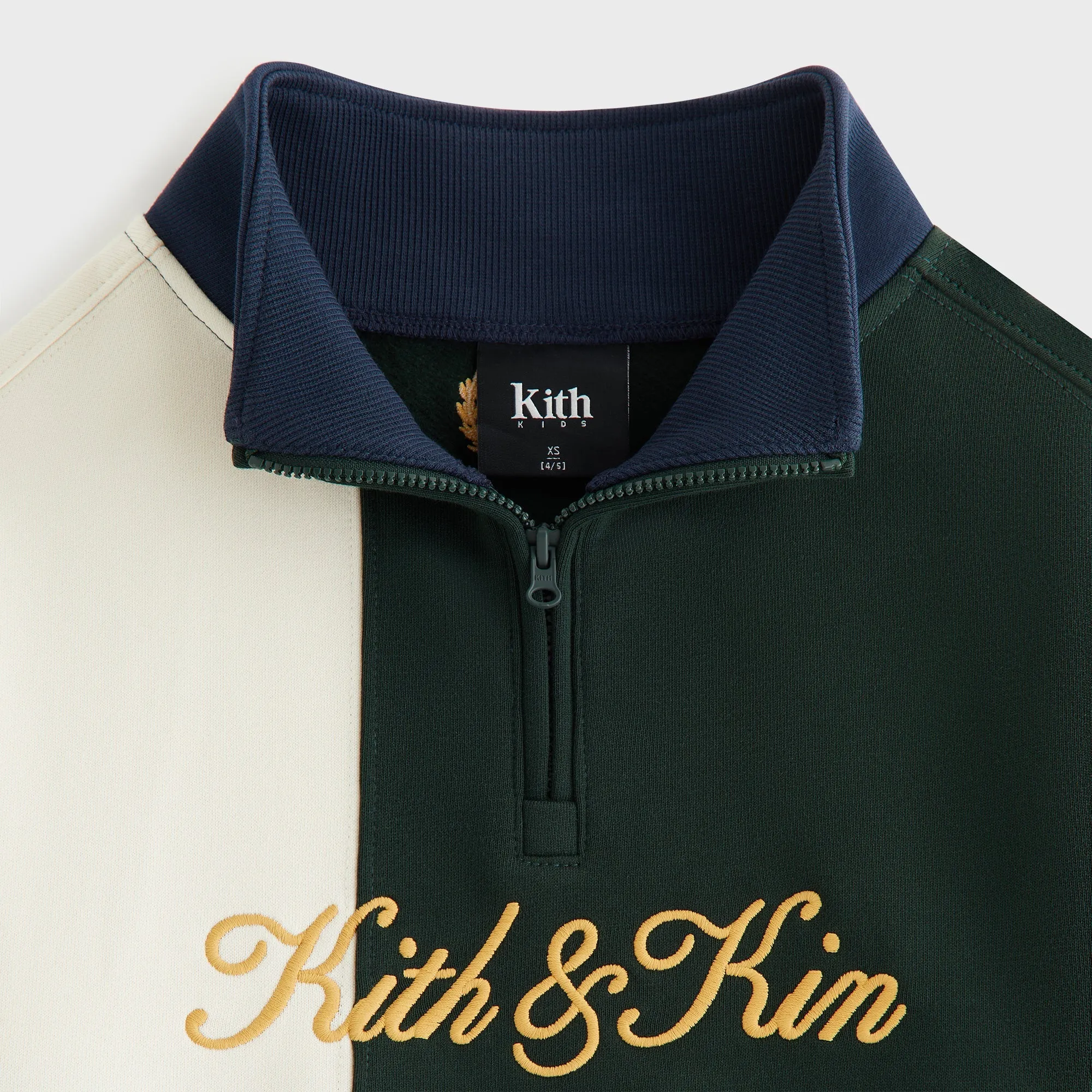 Soft Texture material trend Kith Kids Patchwork Hunter Quarter Zip - Stadium