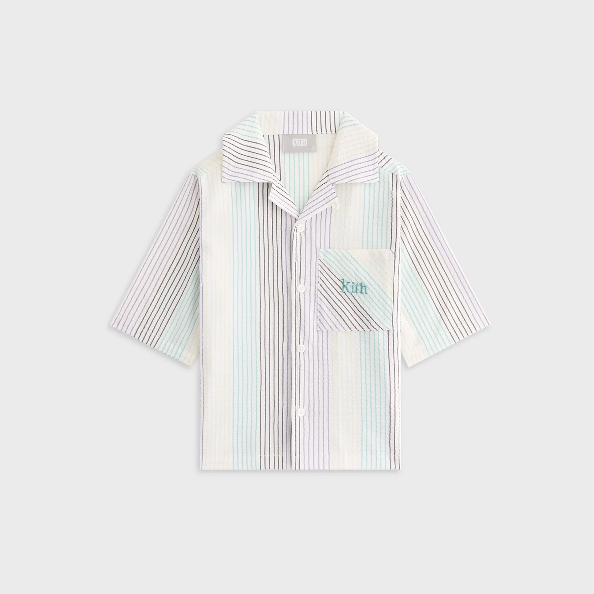 Kith Kids Striped Thompson Camp Shirt - Mykonos Eco Friendly Material Petite Cut