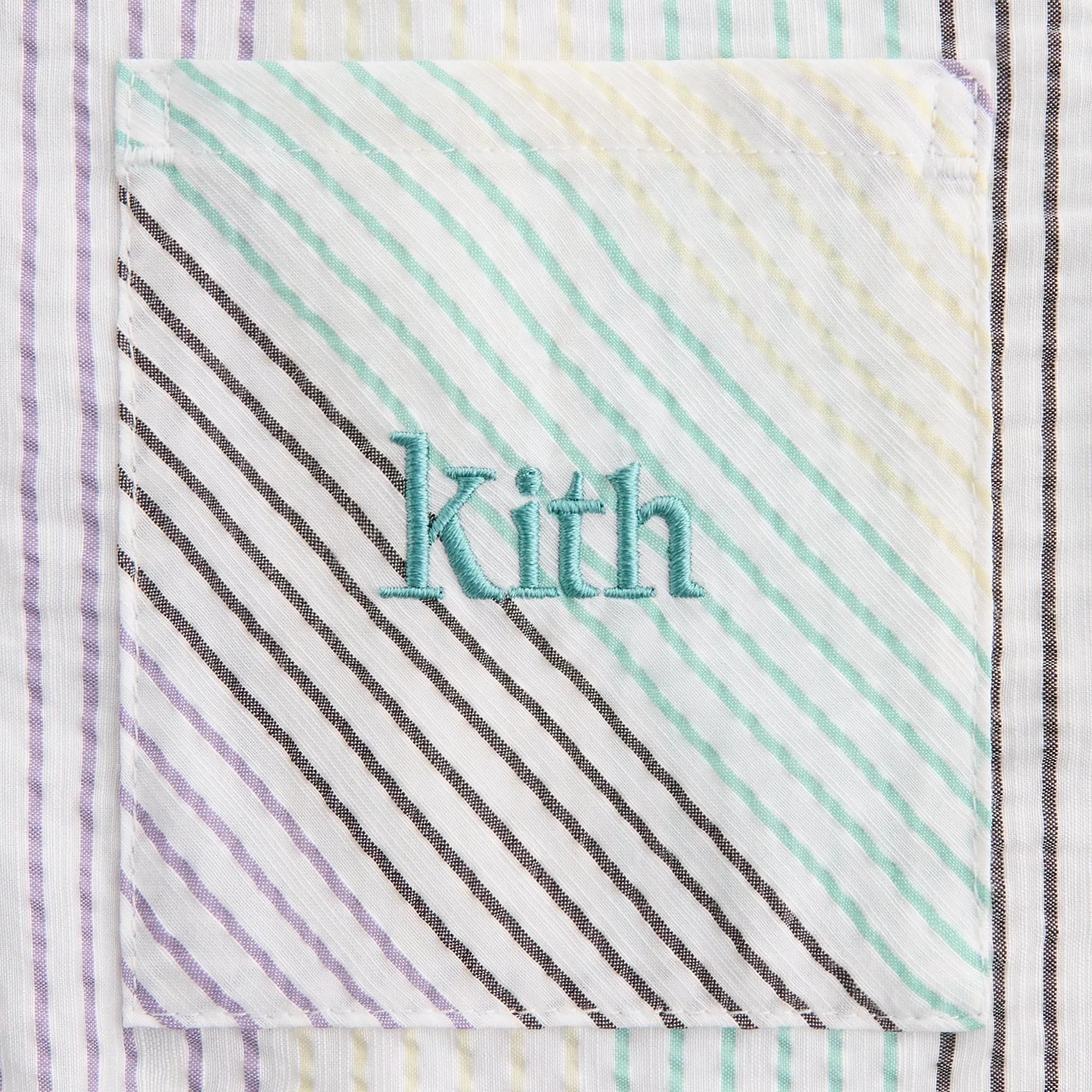 Kith Kids Striped Thompson Camp Shirt - Mykonos Classic Color Unisex Option
