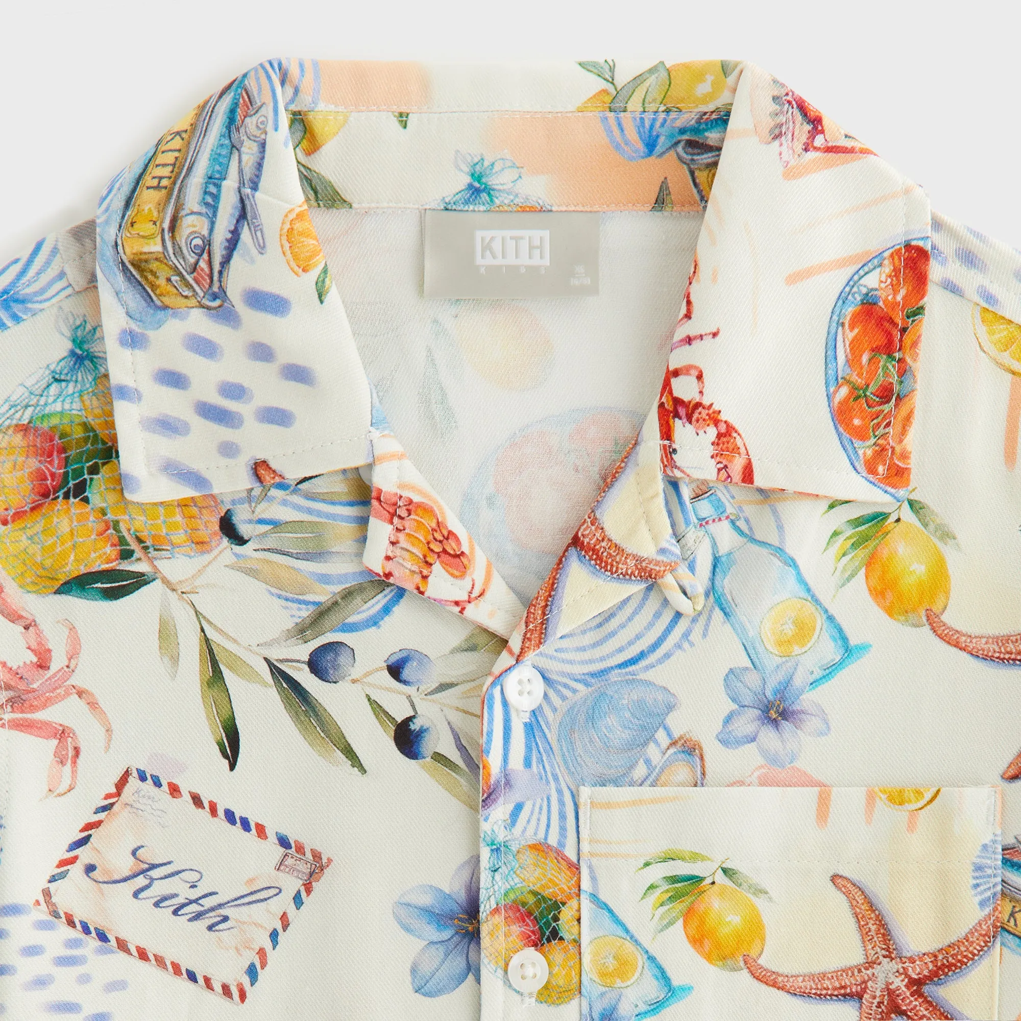 Kith Kids Summer Picnic Thompson Camp Shirt - Sandrift Morning Comfort tall size