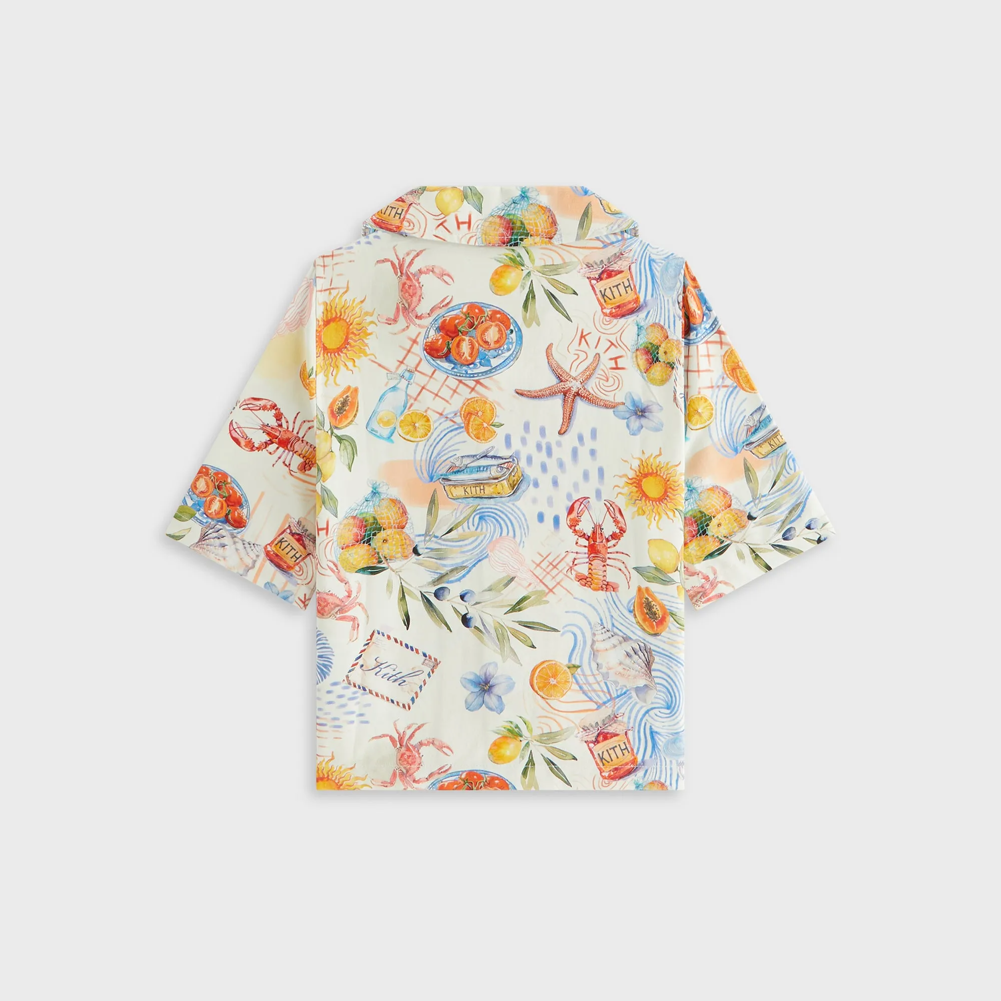 Kith Kids Summer Picnic Thompson Camp Shirt - Sandrift Fashionable Pick Premium Pima Cotton