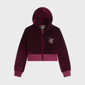 Outdoor Activity Kith Kids Velour Track Cropped Nelson Hoodie - Campus