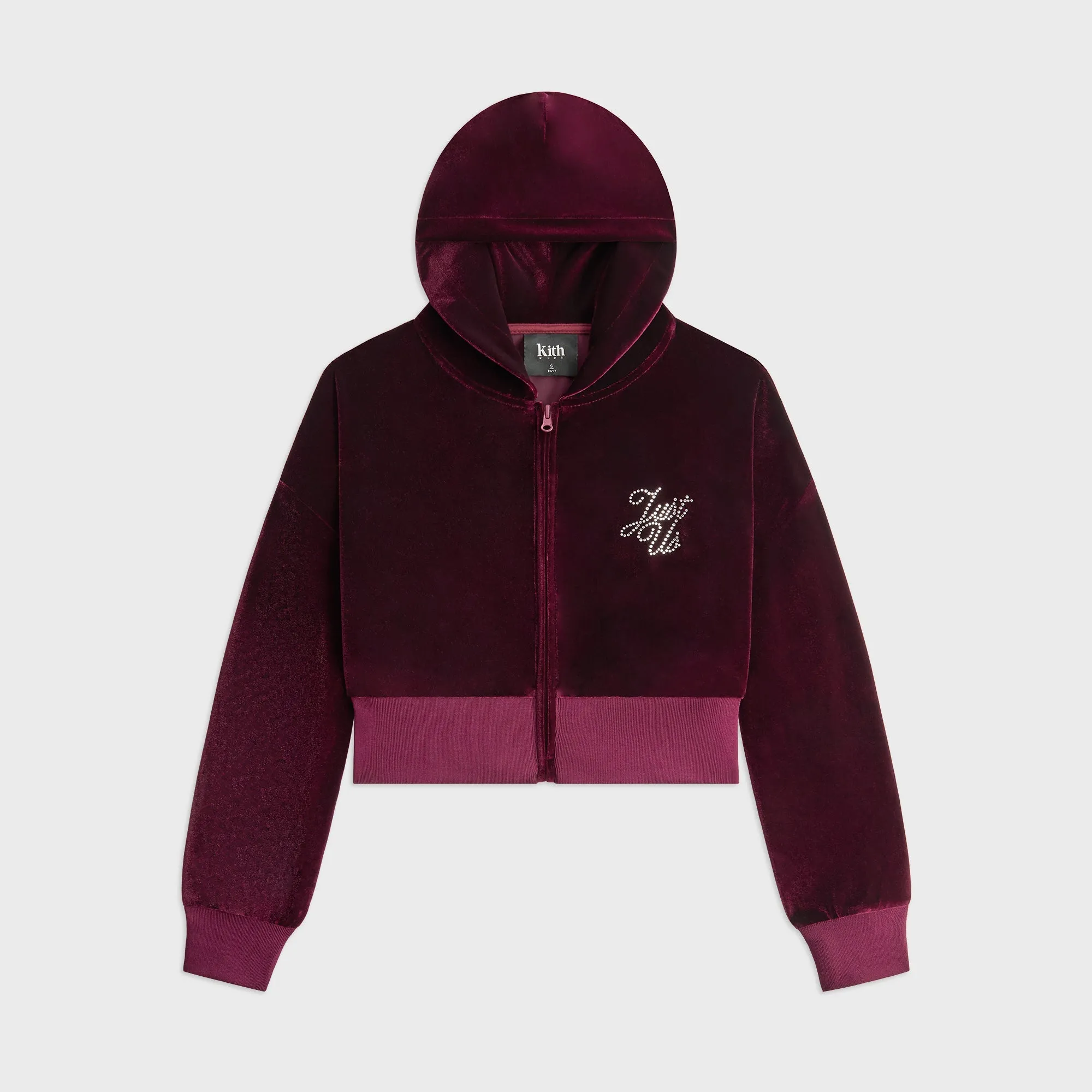 Outdoor Activity Kith Kids Velour Track Cropped Nelson Hoodie - Campus
