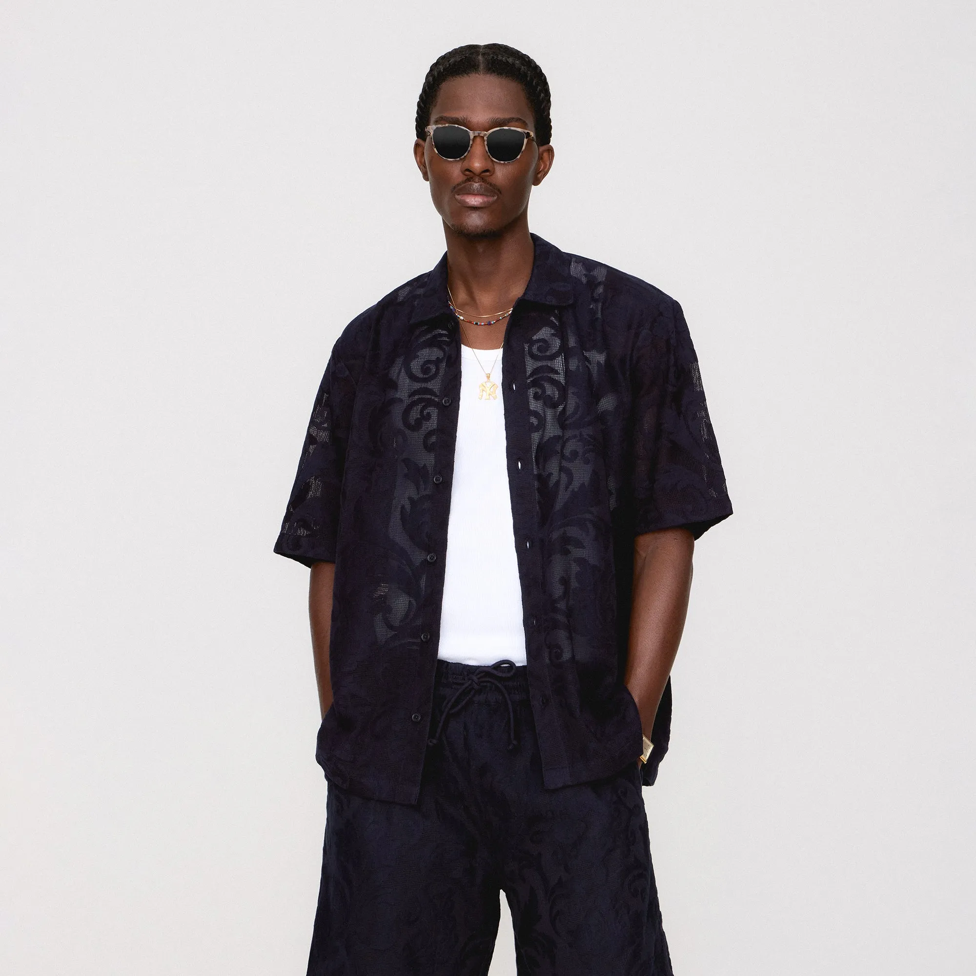 Kith Lace Reade Shirt - Ink Mature appeal